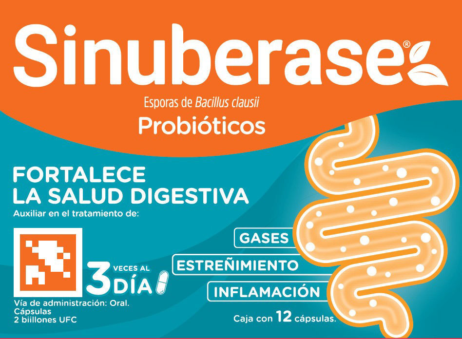 Imagen de SINUBERASE 12CAPS 2BCFU